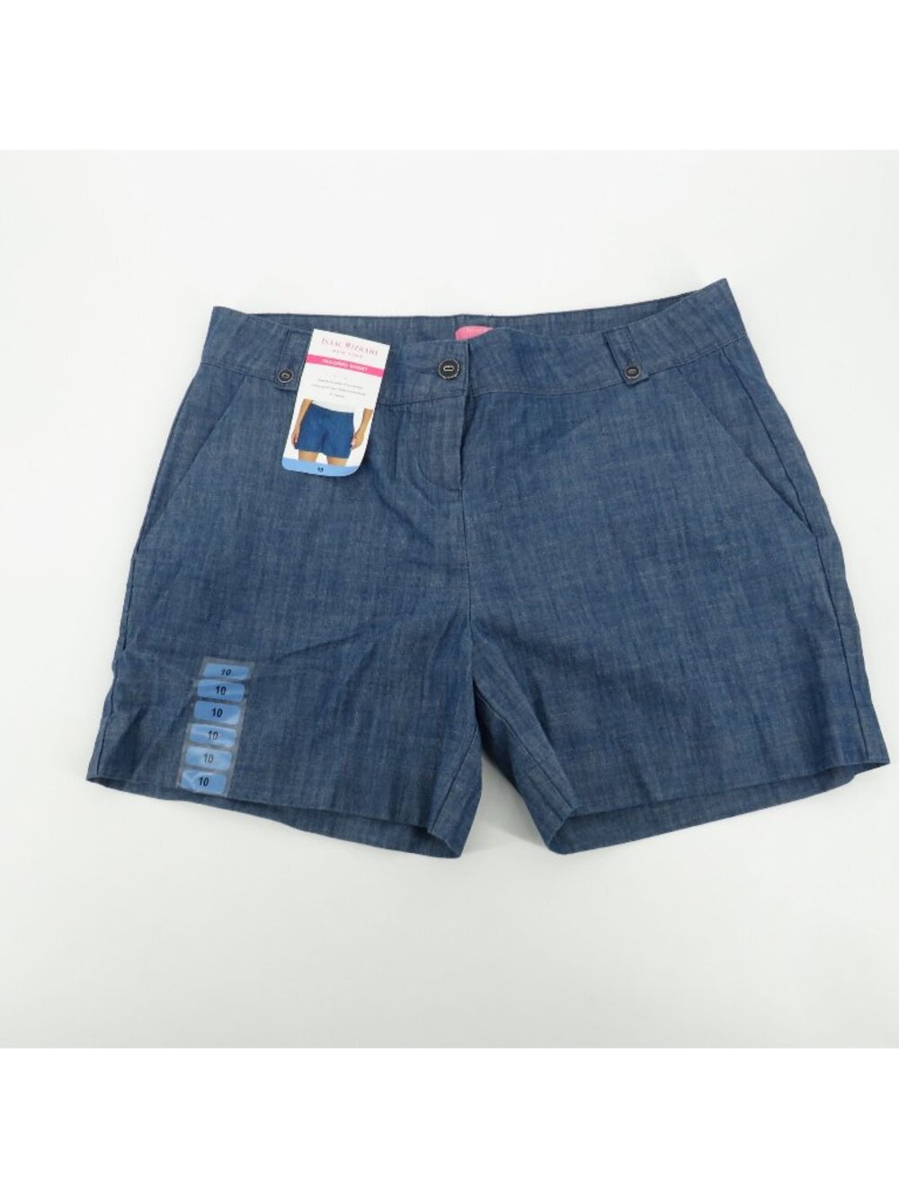 Isaac Mizrahi Womens Blue Tailored Shorts 10 5" Inseam Stretch NEW